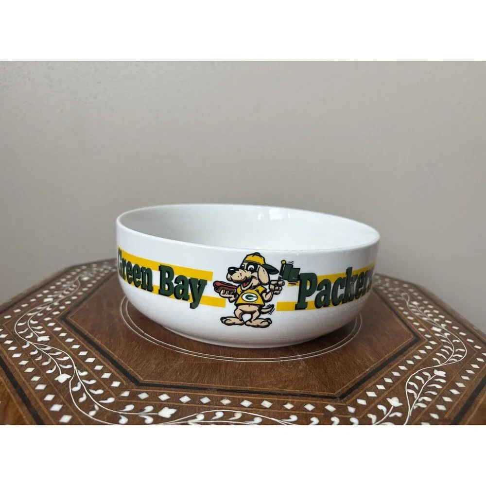 Green Bay Packers Ceramic Dog Bowl NFL Football Pet Dish Food Water 7”